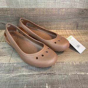 Crocs Kadee Womens Slod Tan Slip On Ballet Flats